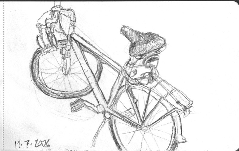 a drawing of a bicycle